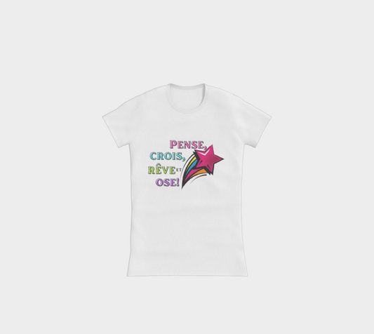 T-shirt ajusté col en rond pour femmes