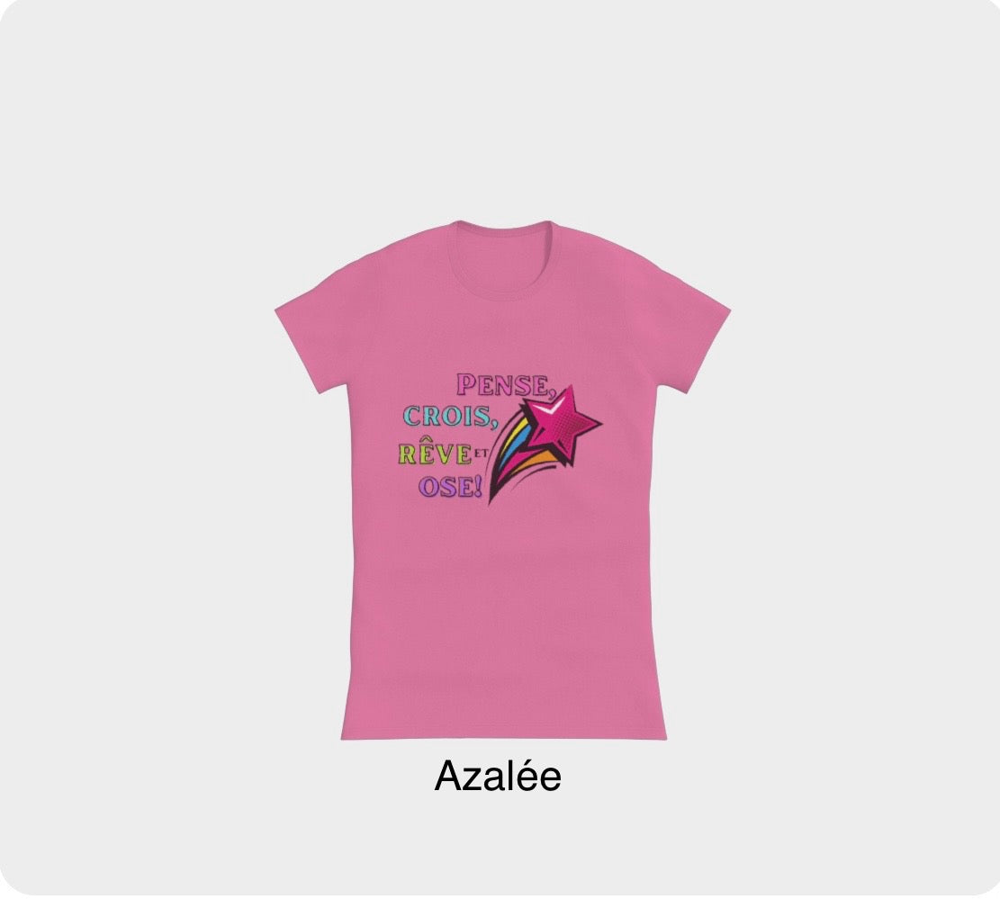 T-shirt ajusté col en rond pour femmes