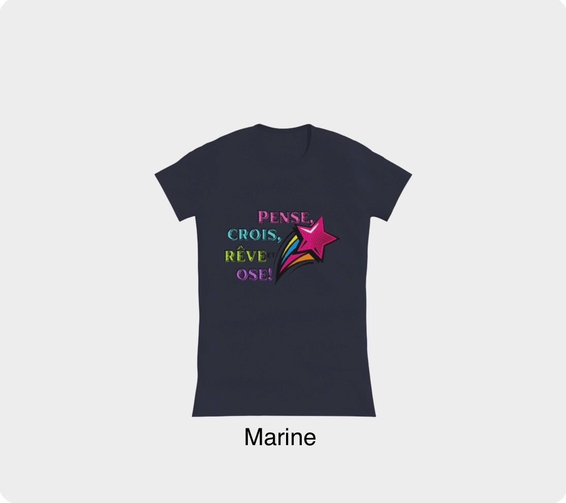 T-shirt ajusté col en rond pour femmes