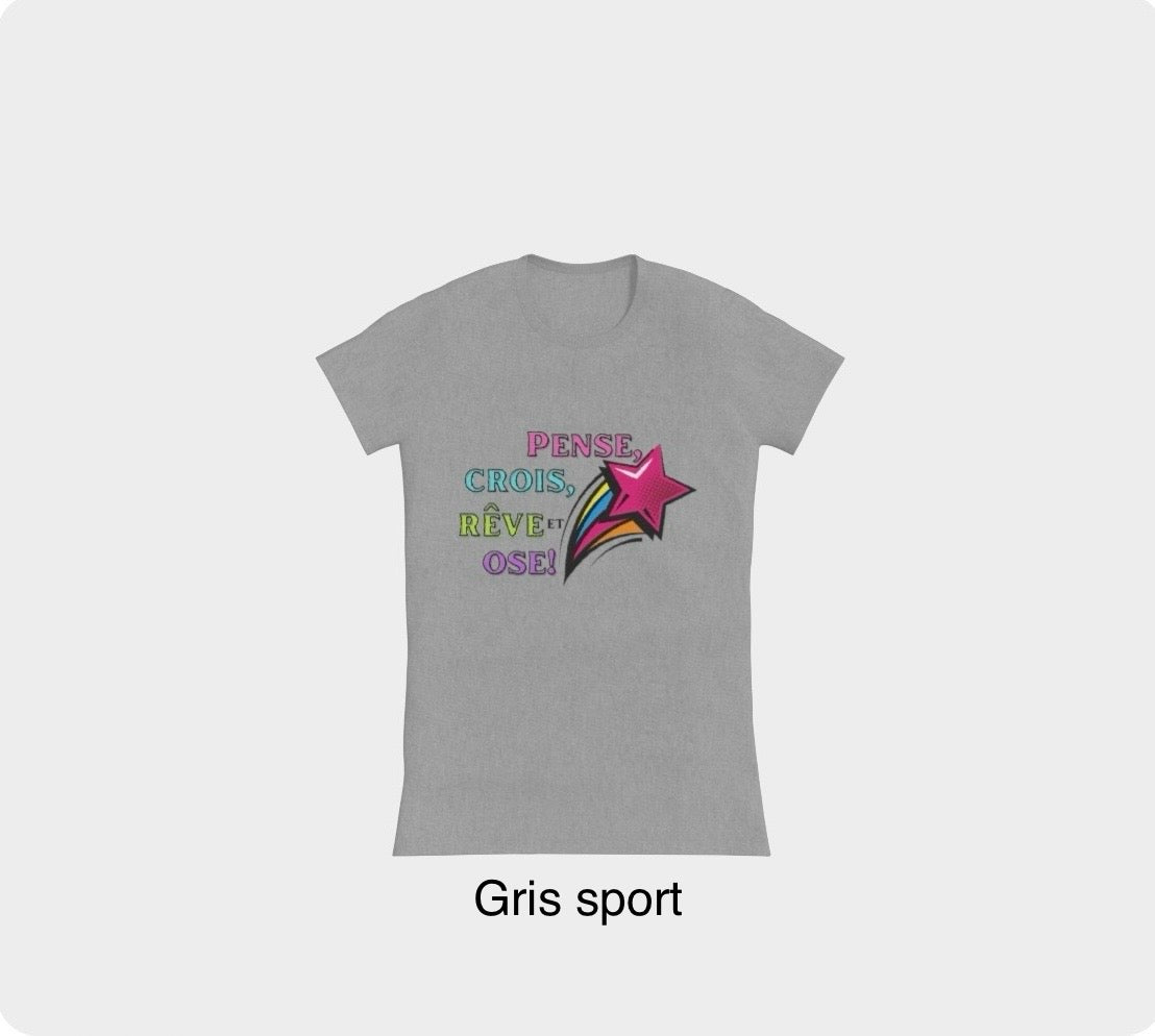 T-shirt ajusté col en rond pour femmes