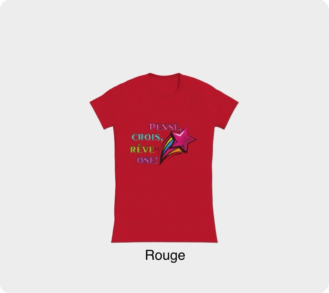 T-shirt ajusté col en rond pour femmes