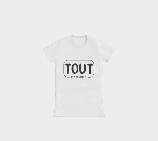 T-shirt ajusté col en rond pour femme