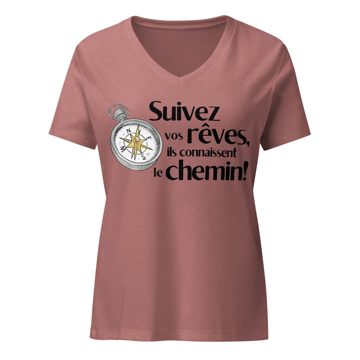 T-shirt col en V pour femmes