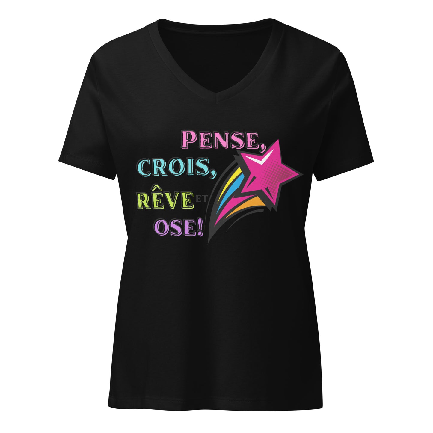 T-shirt col en V pour femmes