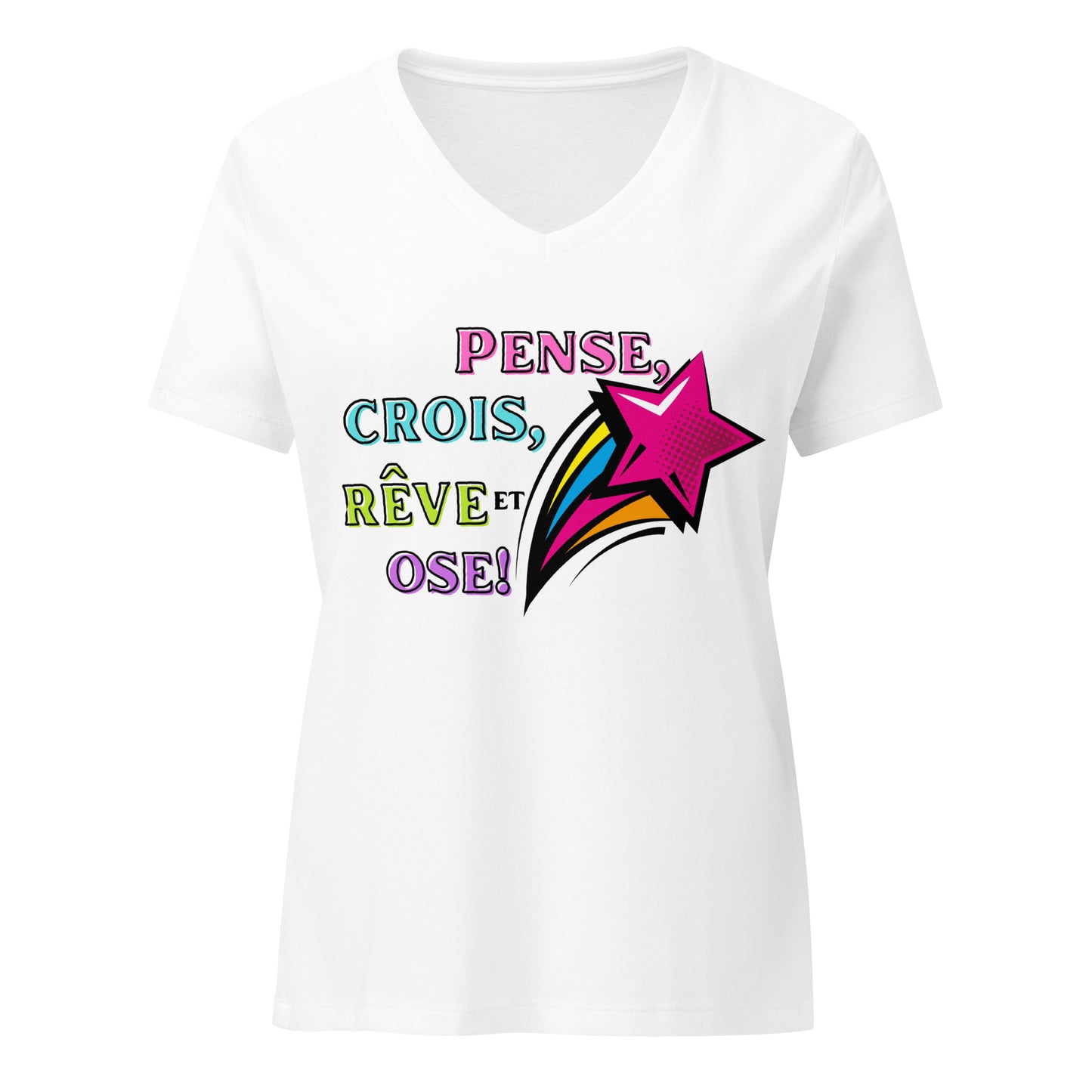 T-shirt col en V pour femmes