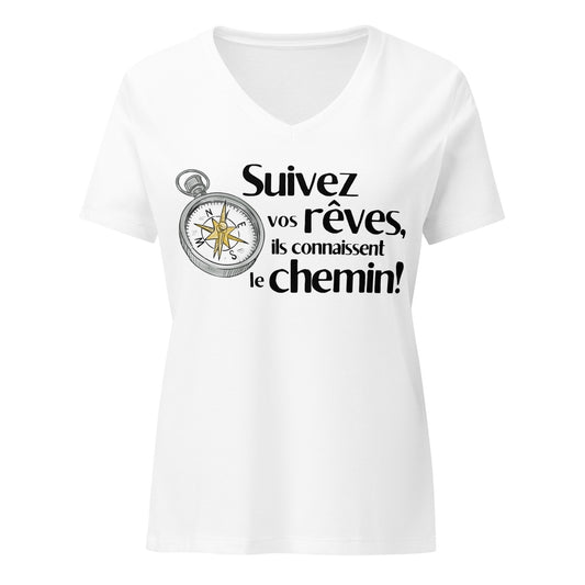 T-shirt col en V pour femmes